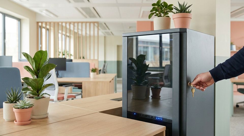 Serveur fermé à clé dans les locaux de l'entreprise : des données qui restent chez elle